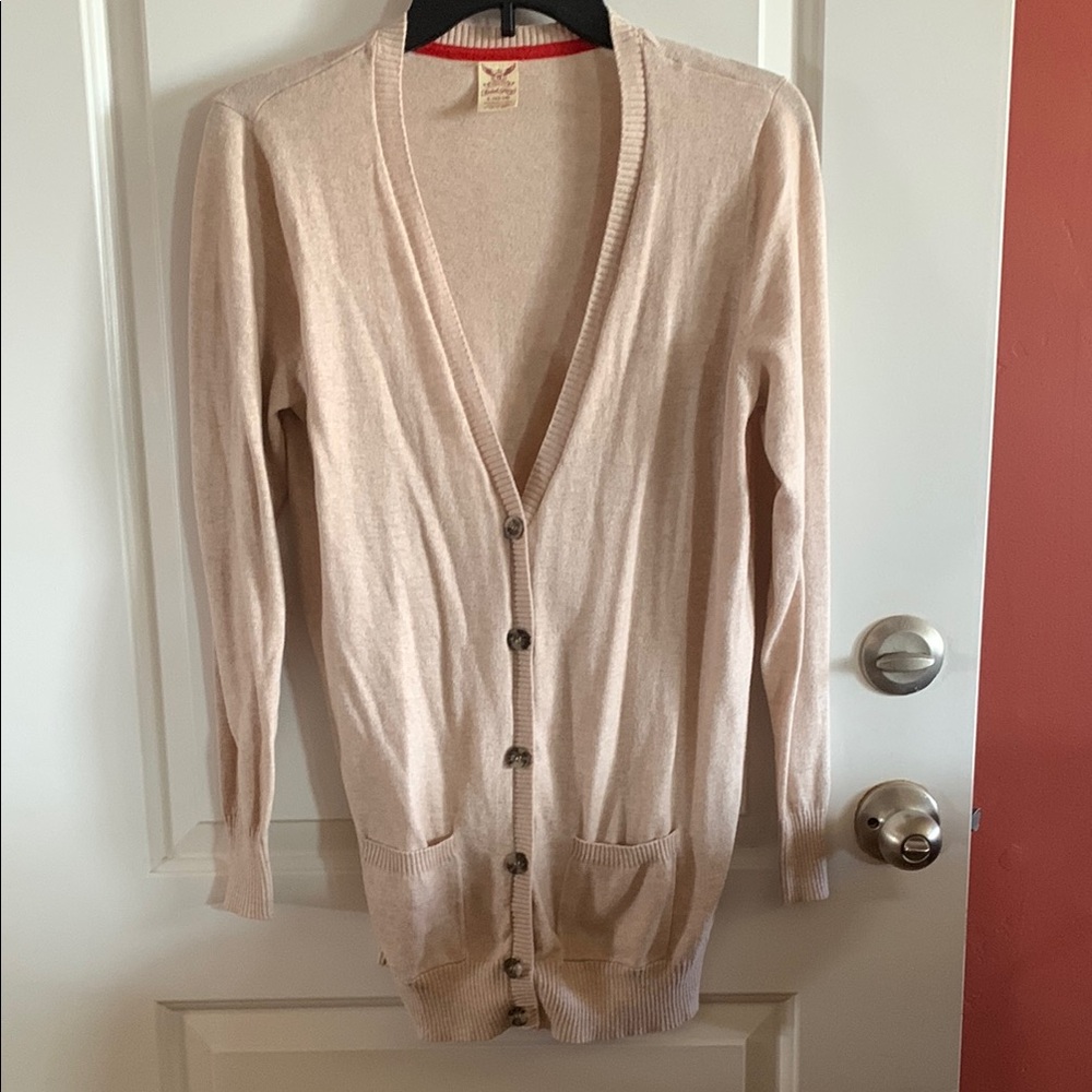 Women's Beige Cardigan Sweater